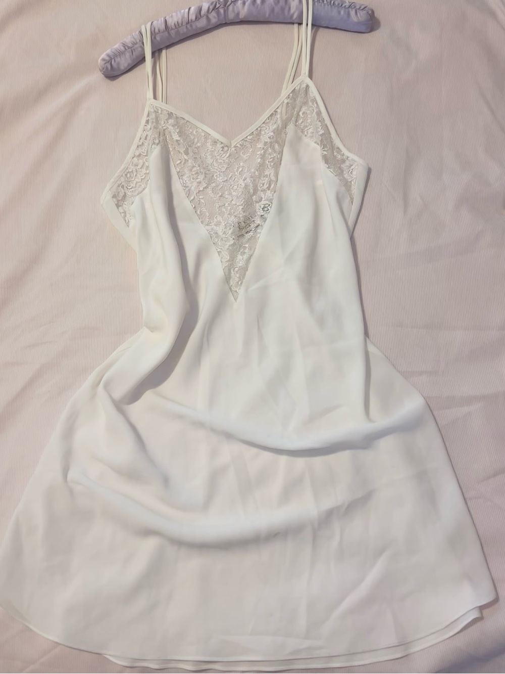Vintage white lace Victoria’s Secret slip